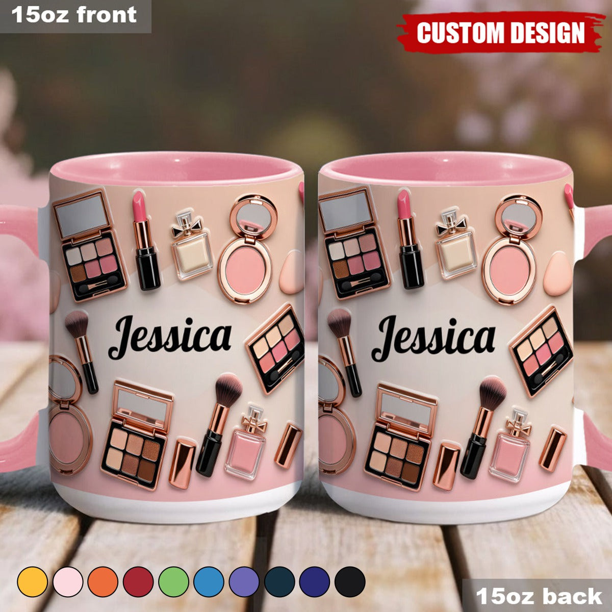 Personalized Makeup Accent Mug -Gift For Makeup Artist