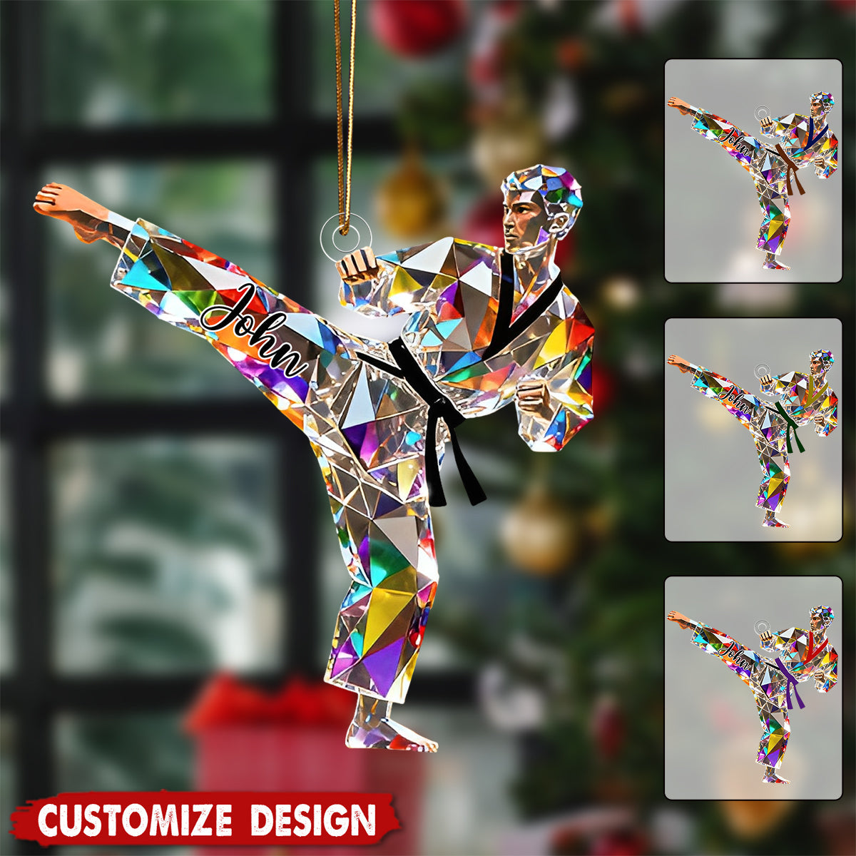 Personalized Taekwondo /Karate/ Jiu-Jitsu Christmas Ornament