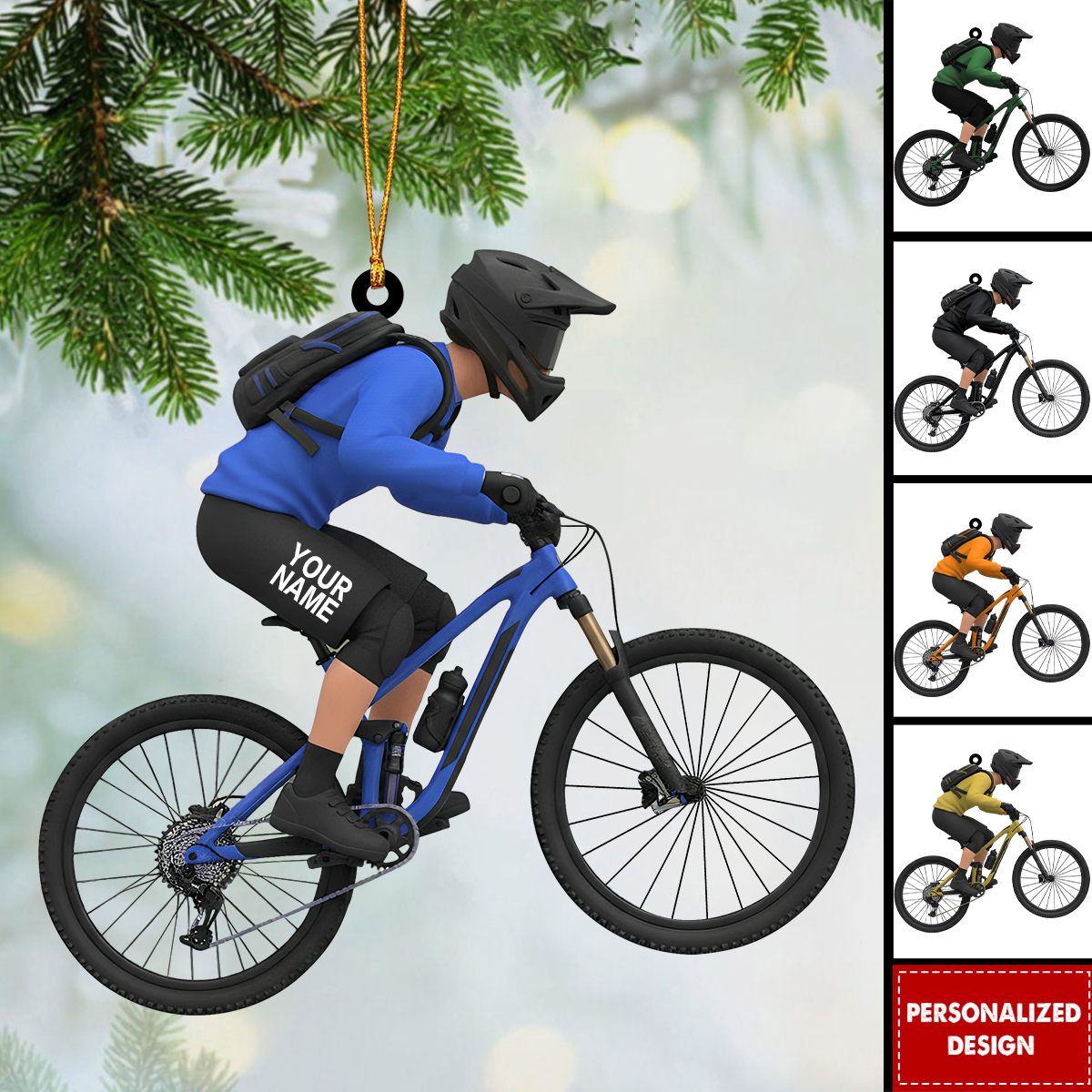 Personalized Road Bike Christmas Ornament-Gift for Cyclist Biker Athlete