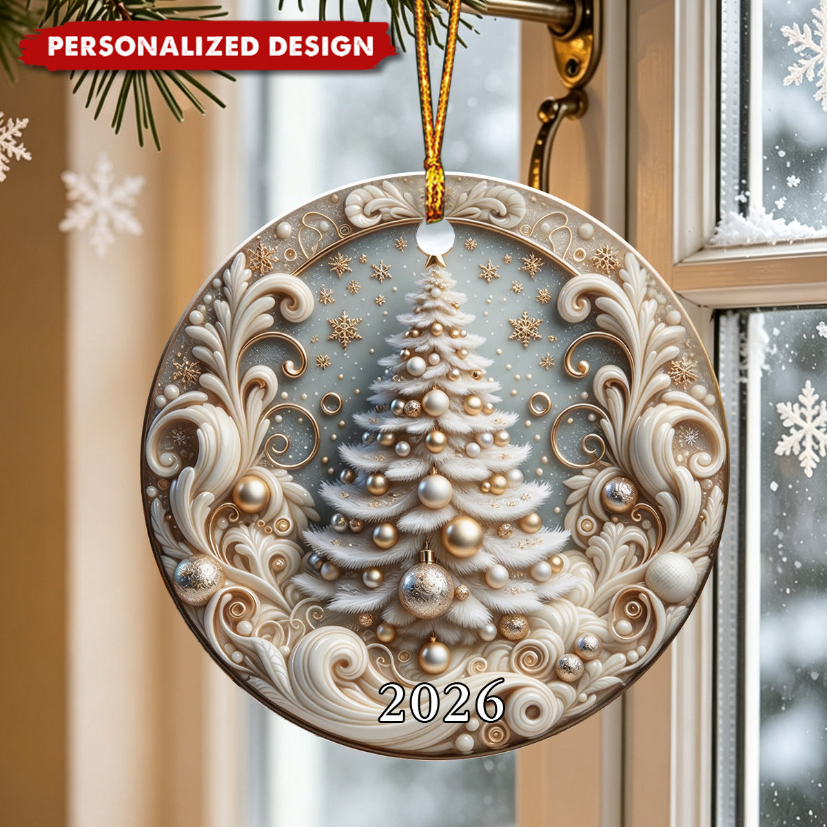 Personalized Christmas Tree Ornament, Festive Keepsake Gift