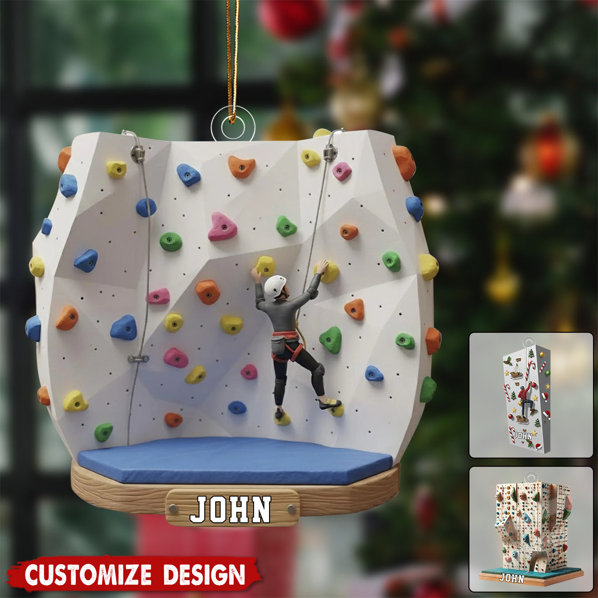 Personalized Rock Climbing Christmas Ornament – Gift for Athletes &amp; Adventure Lovers
