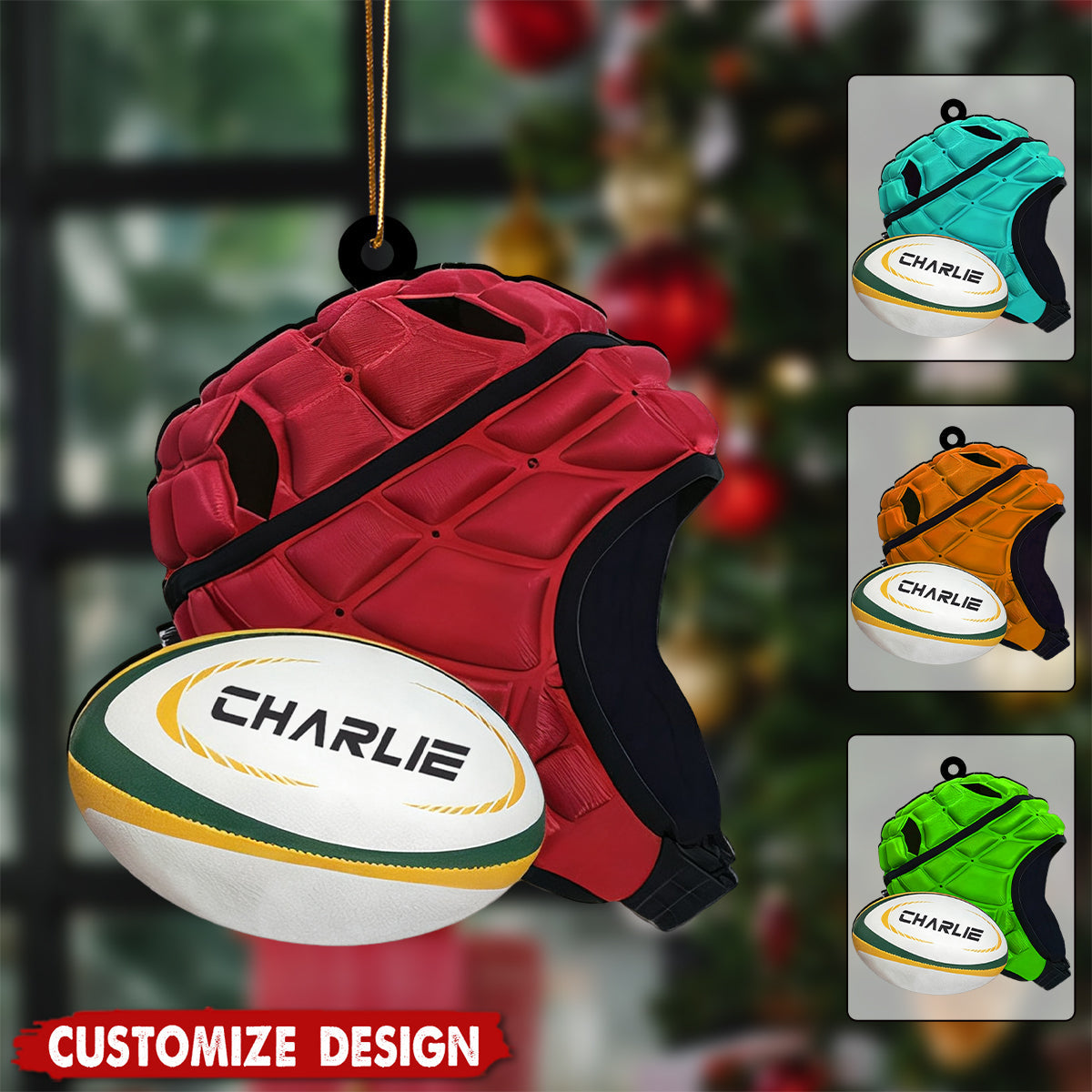 Personalized Rugby Christmas Ornament - Gift For Rugby Lovers