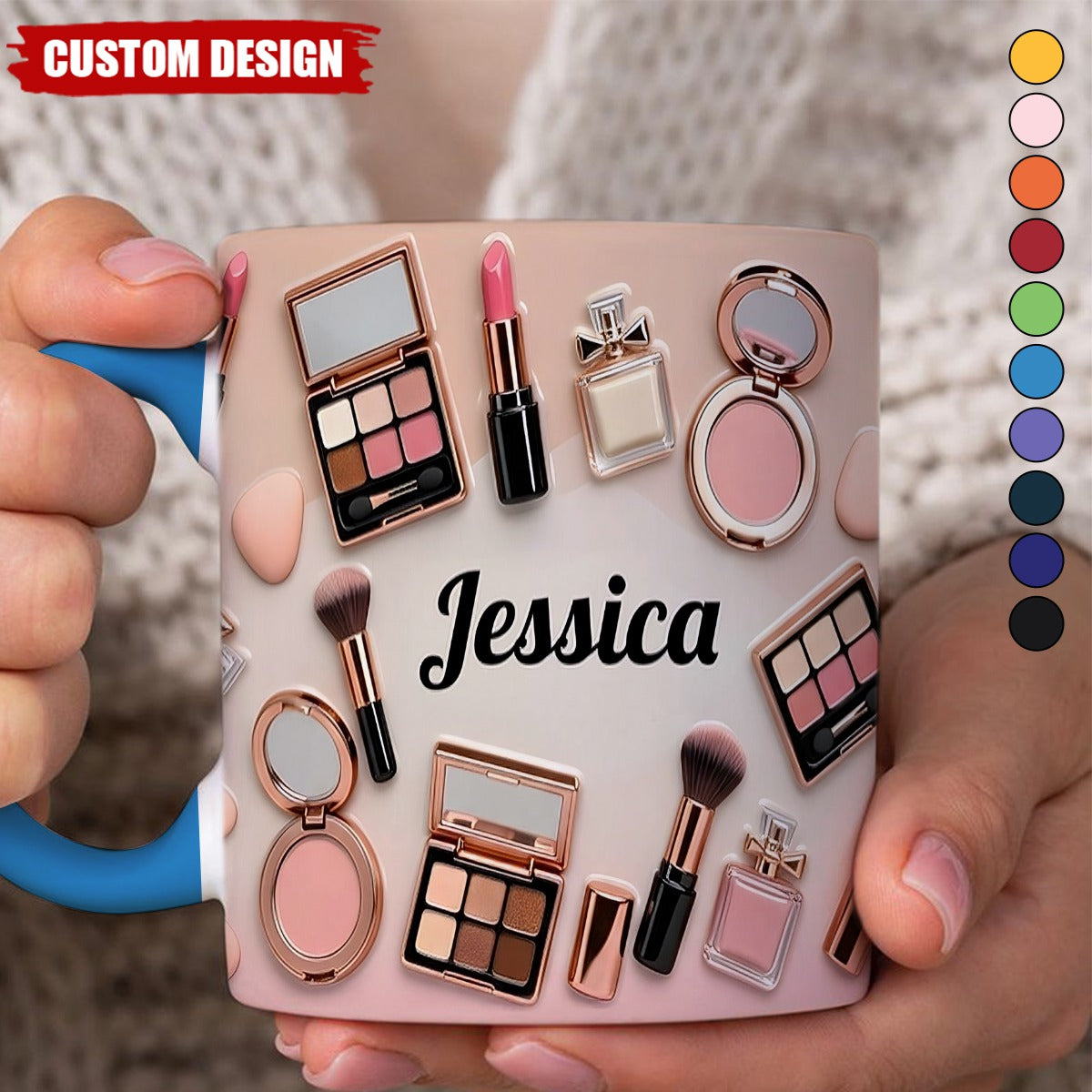 Personalized Makeup Accent Mug -Gift For Makeup Artist