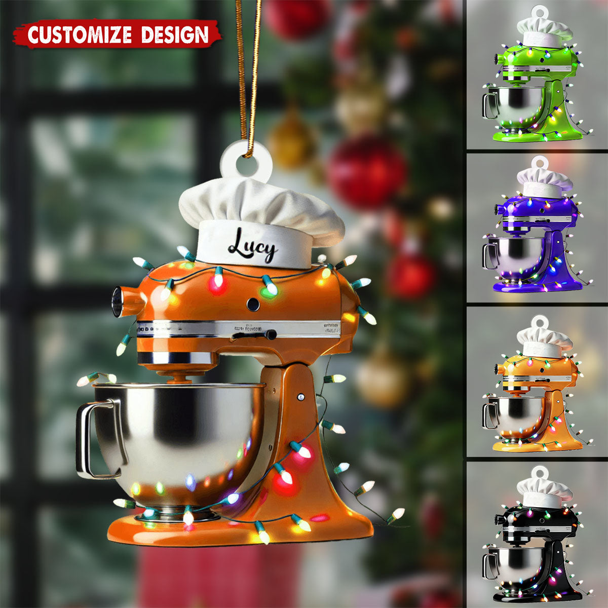 Personalized Baking Mixer Lights Christmas Ornament, Gift For Baking Lover