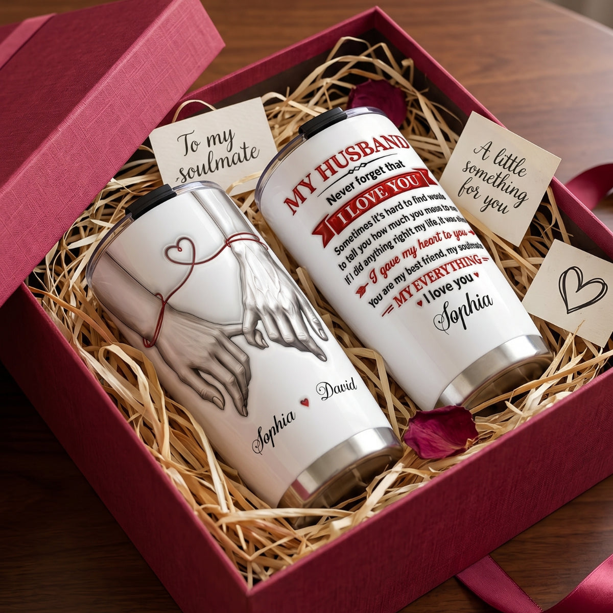 Never Forget That I Love You - Personalized Custom 3D Inflated Effect Tumbler