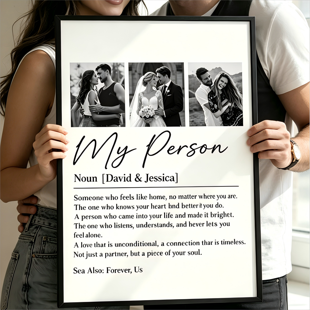 Personalized "My Person" Custom Couple Photo Canvas Poster
