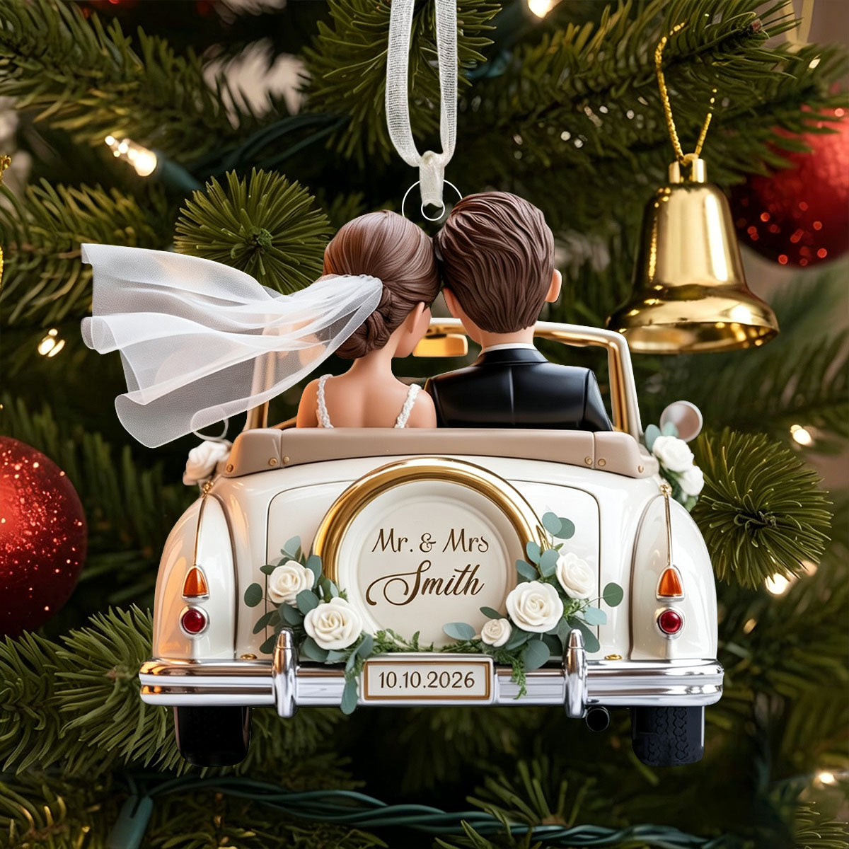 Personalized Mr &amp; Mrs Newlywed 1st Christmas Ornament