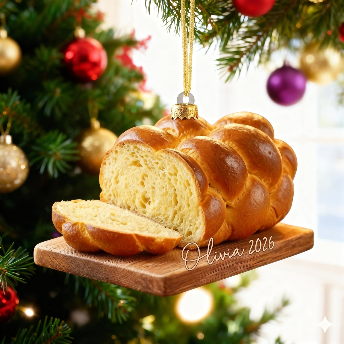 Personalized Sourdough Bread Ornament, Food Lover Gift