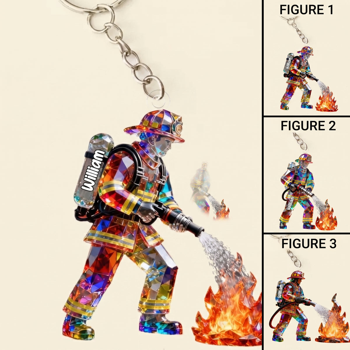 Proud Firefighter - Personalized Firefighter Acrylic keychain