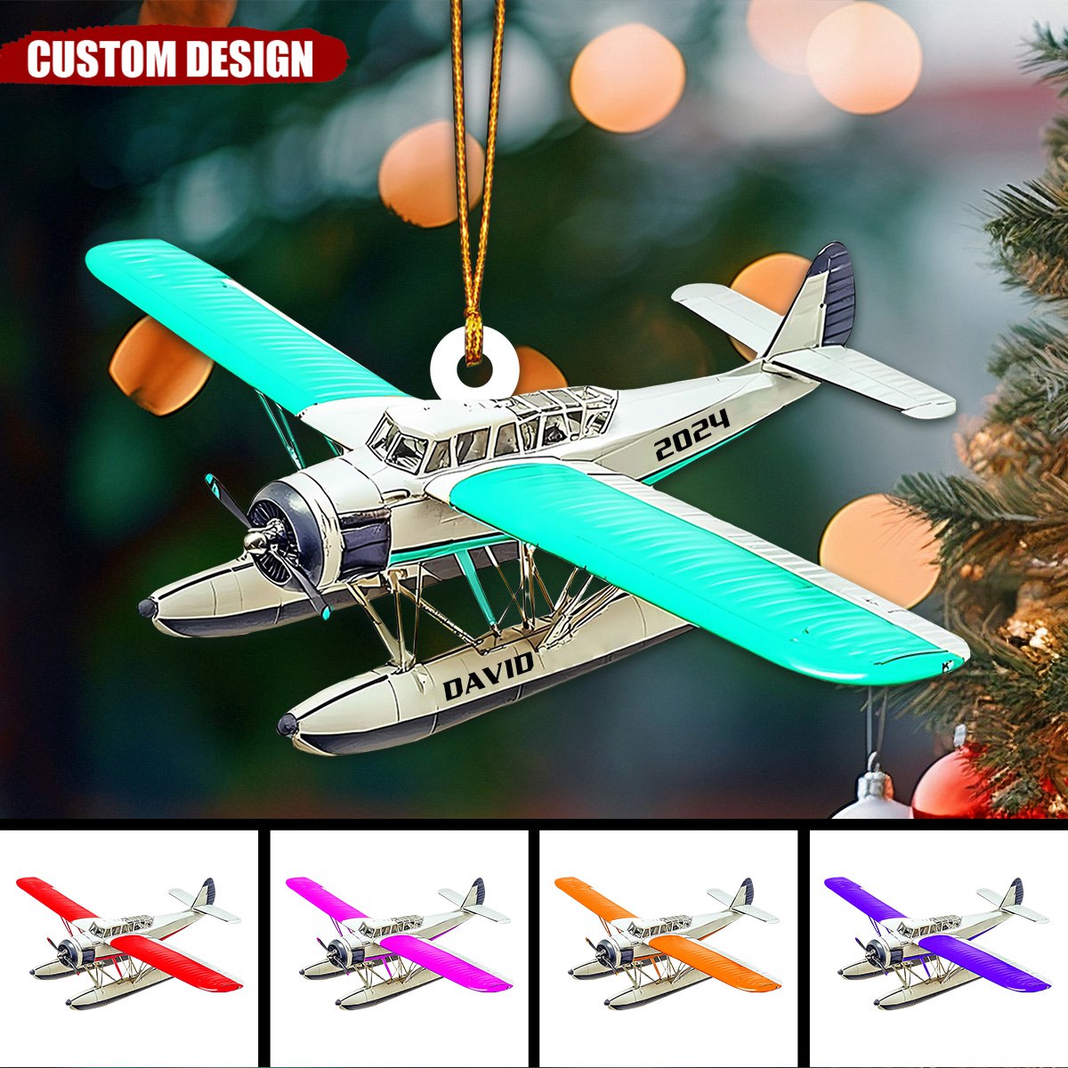 Personalized Airplane Christmas Ornament - New Release