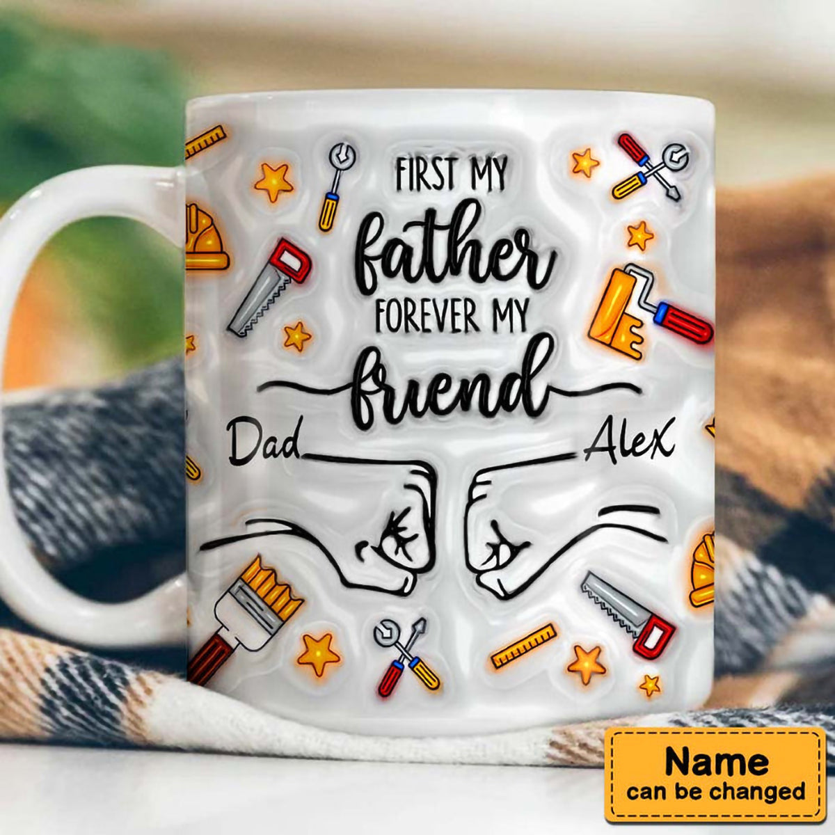 Gift For Dad Grandpa 3D Inflated Effect Personalized Mug
