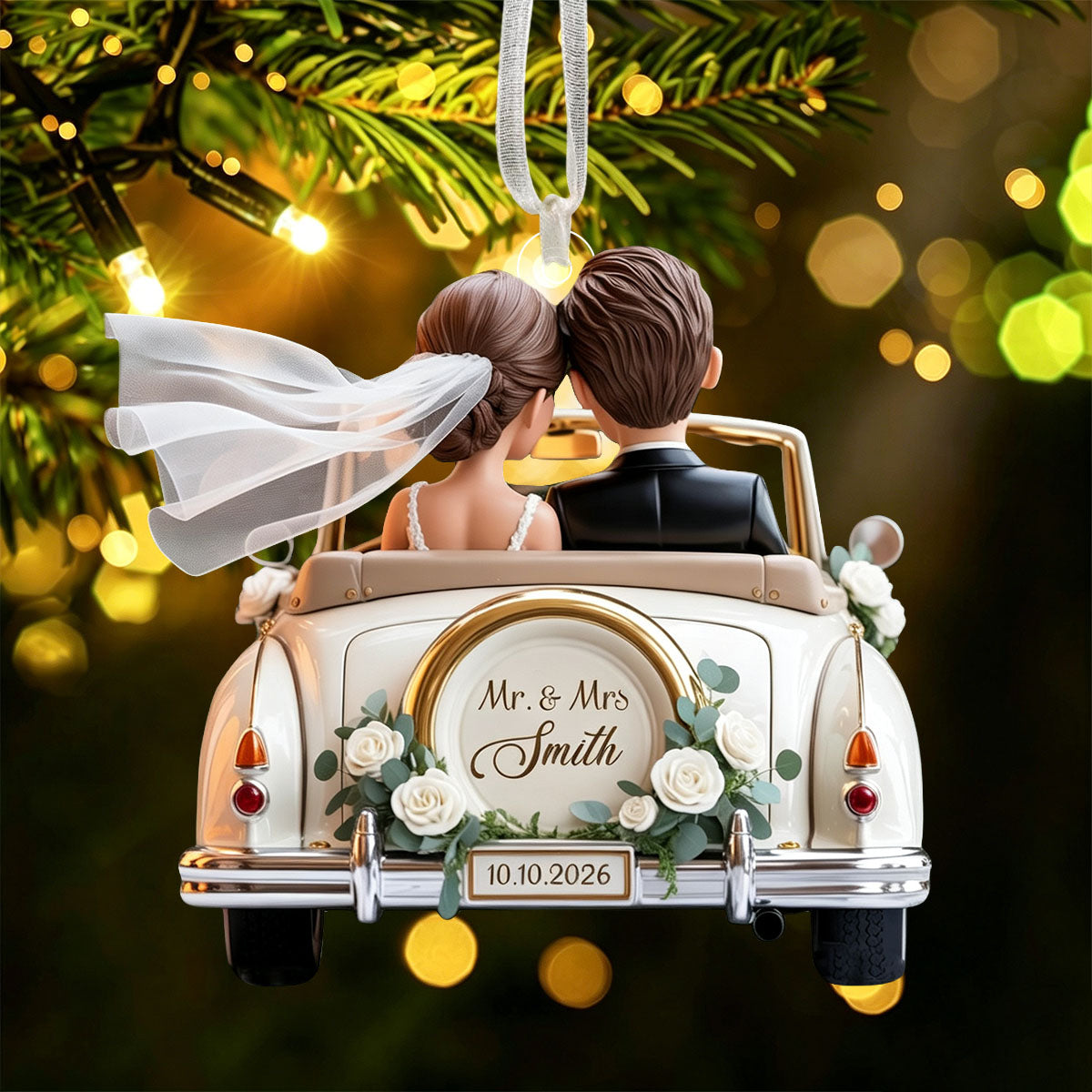 Personalized Mr &amp; Mrs Newlywed 1st Christmas Ornament