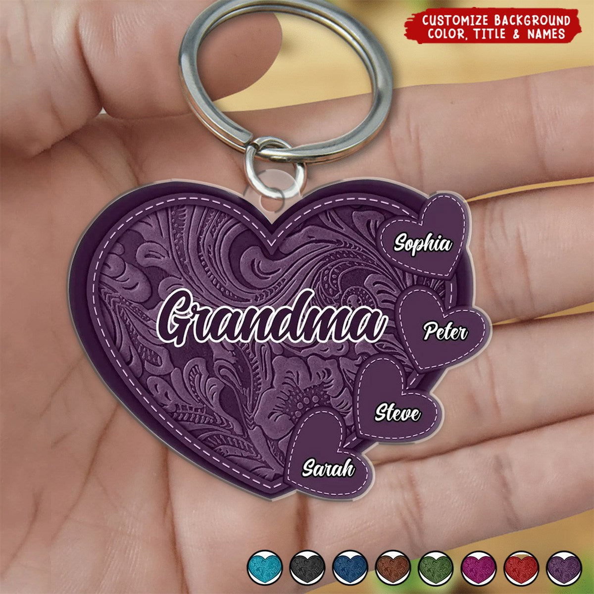 Grandma&#39;s Little Sweethearts - Personalized Cutout Acrylic Keychain