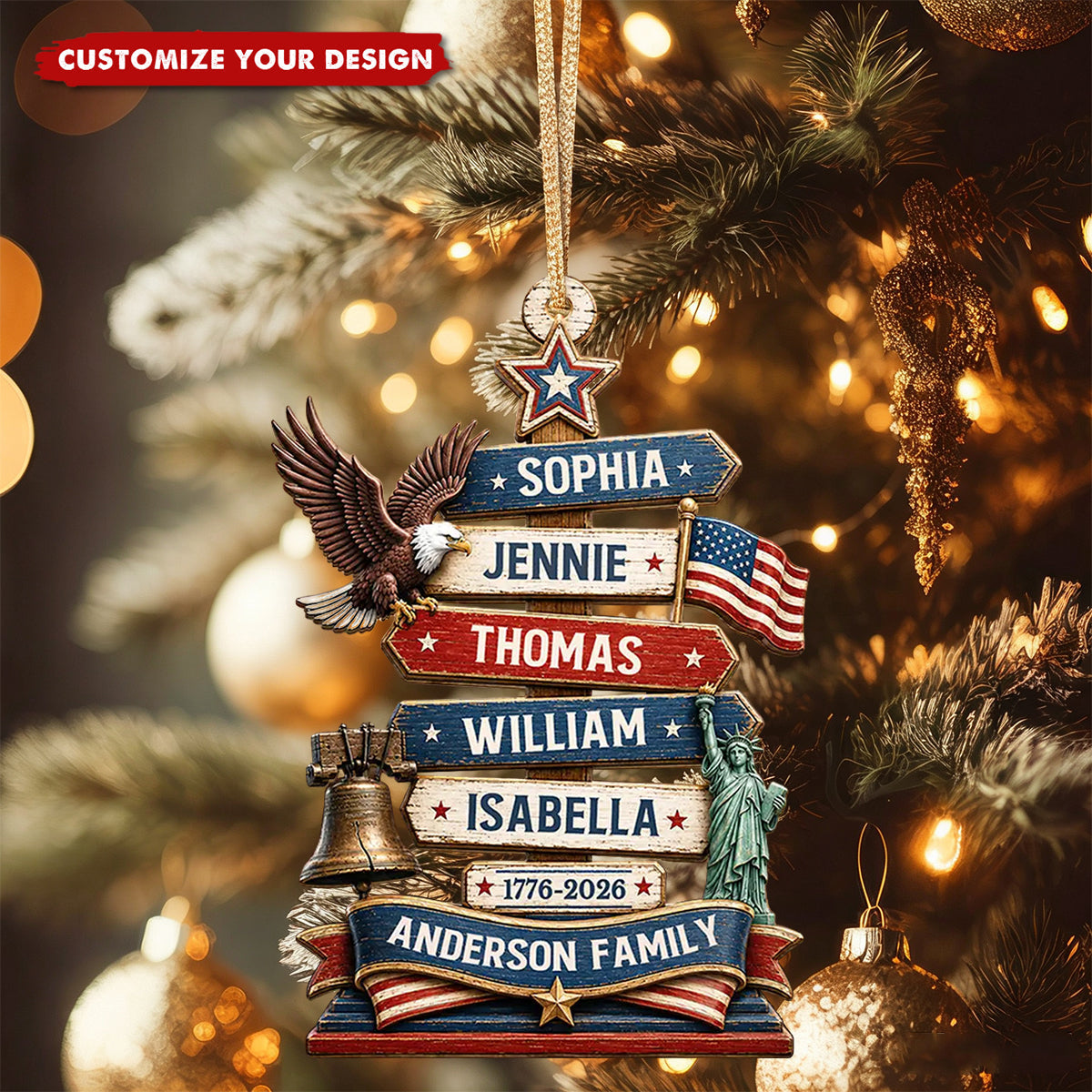 Christmas Standing Tall In Freedom And Love - Personalized Custom Shaped Wooden Ornament