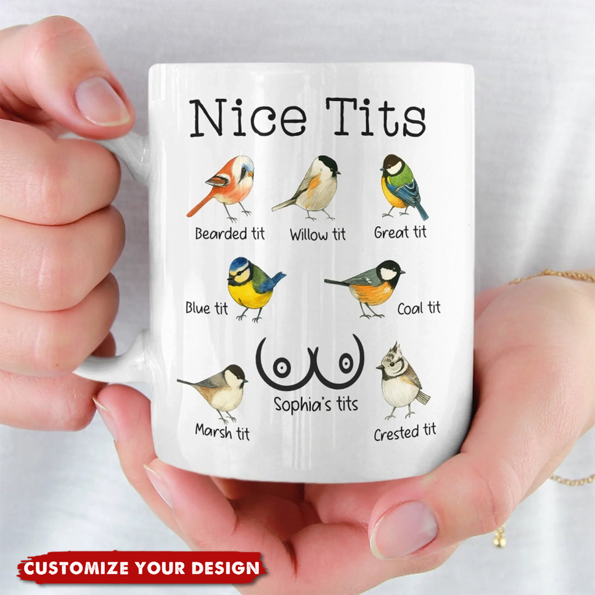 Personalized Christmas Birthday Gifts For Wife, Coworkers, Friends, Boss - Custom Mug - Chirpy Mornings Start Here