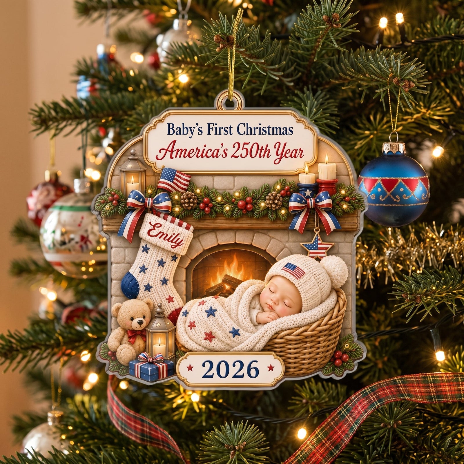Custom First Christmas Acrylic Ornament Gifts For New Moms, New Dads, New Parents