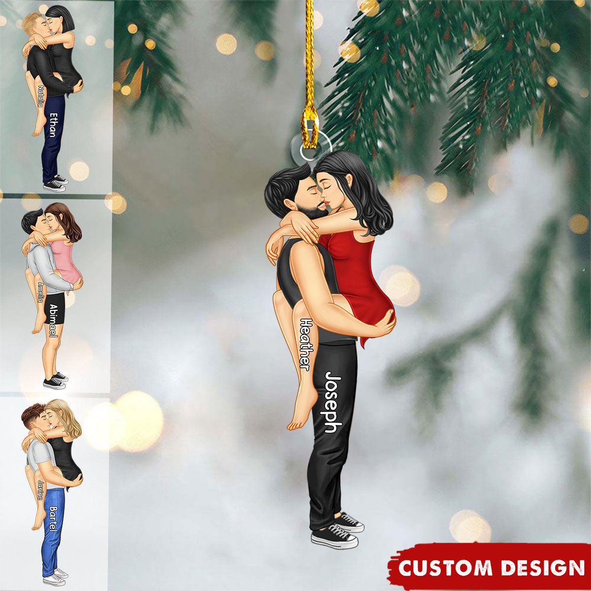 Personalized Couple Kissing Christmas Ornament - Gift For Couples-2024 New Release