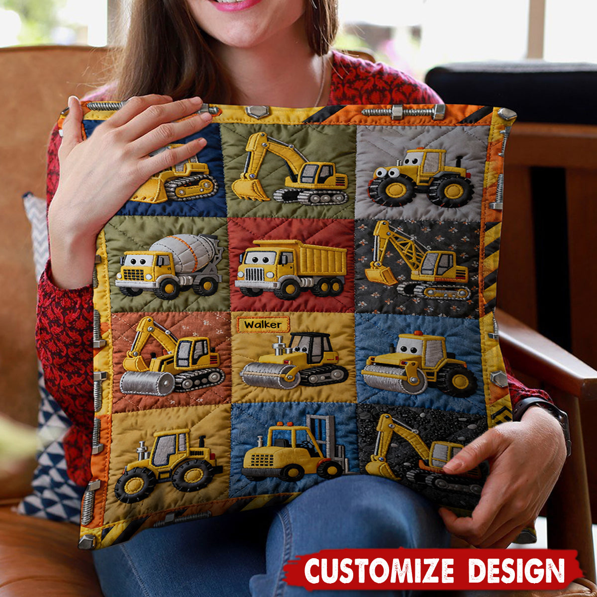 Construction Machines - Personalized Kid Pillow