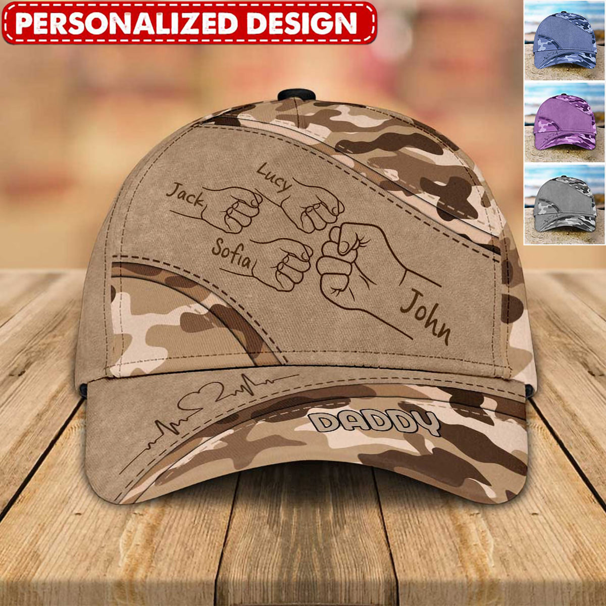 Best Dad Ever Camo Pattern - Personalized Custom Classic Cap - Father&#39;s Day Gift For Dad