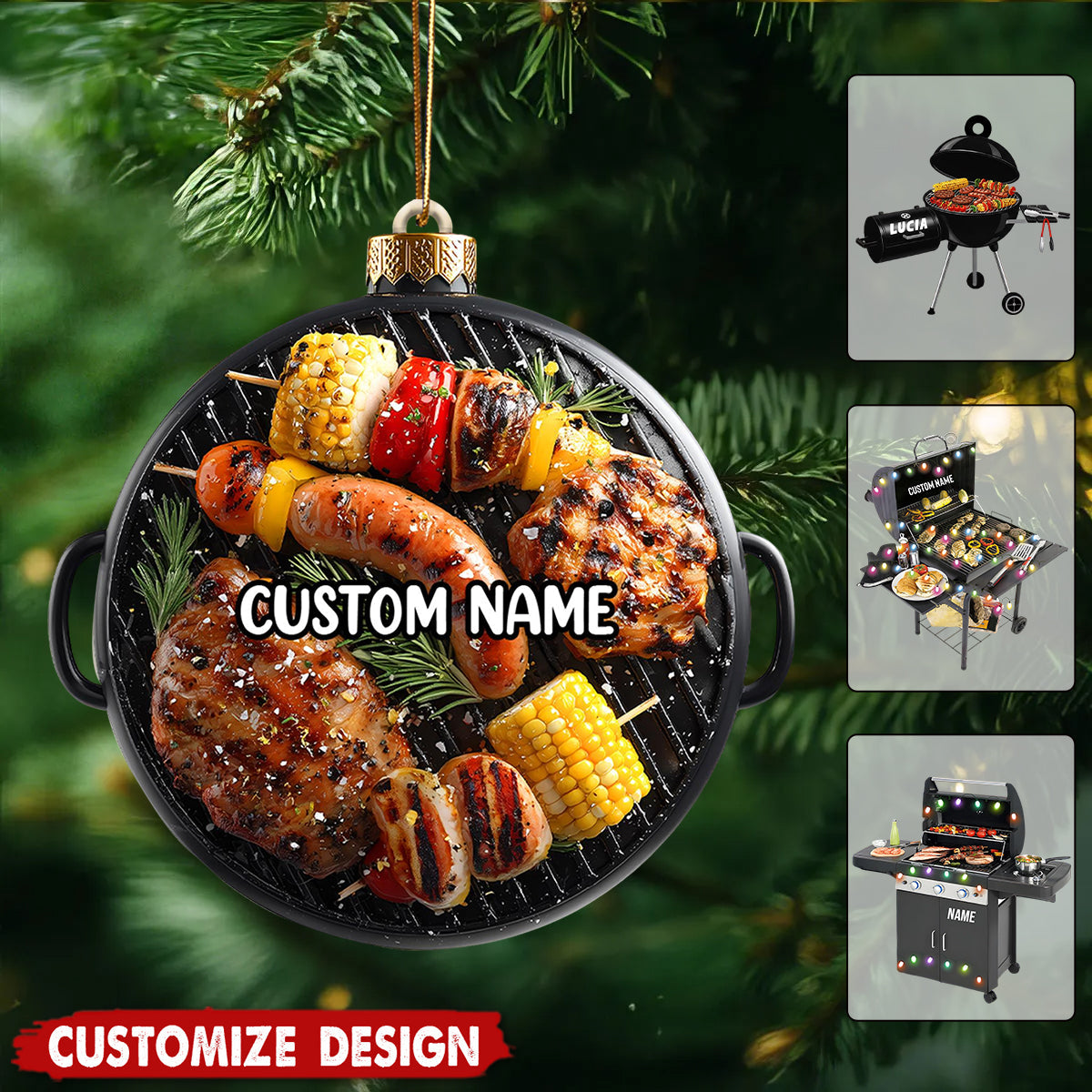 Personalized BBQ Grill Christmas Ornament - Gift For Grill Masters