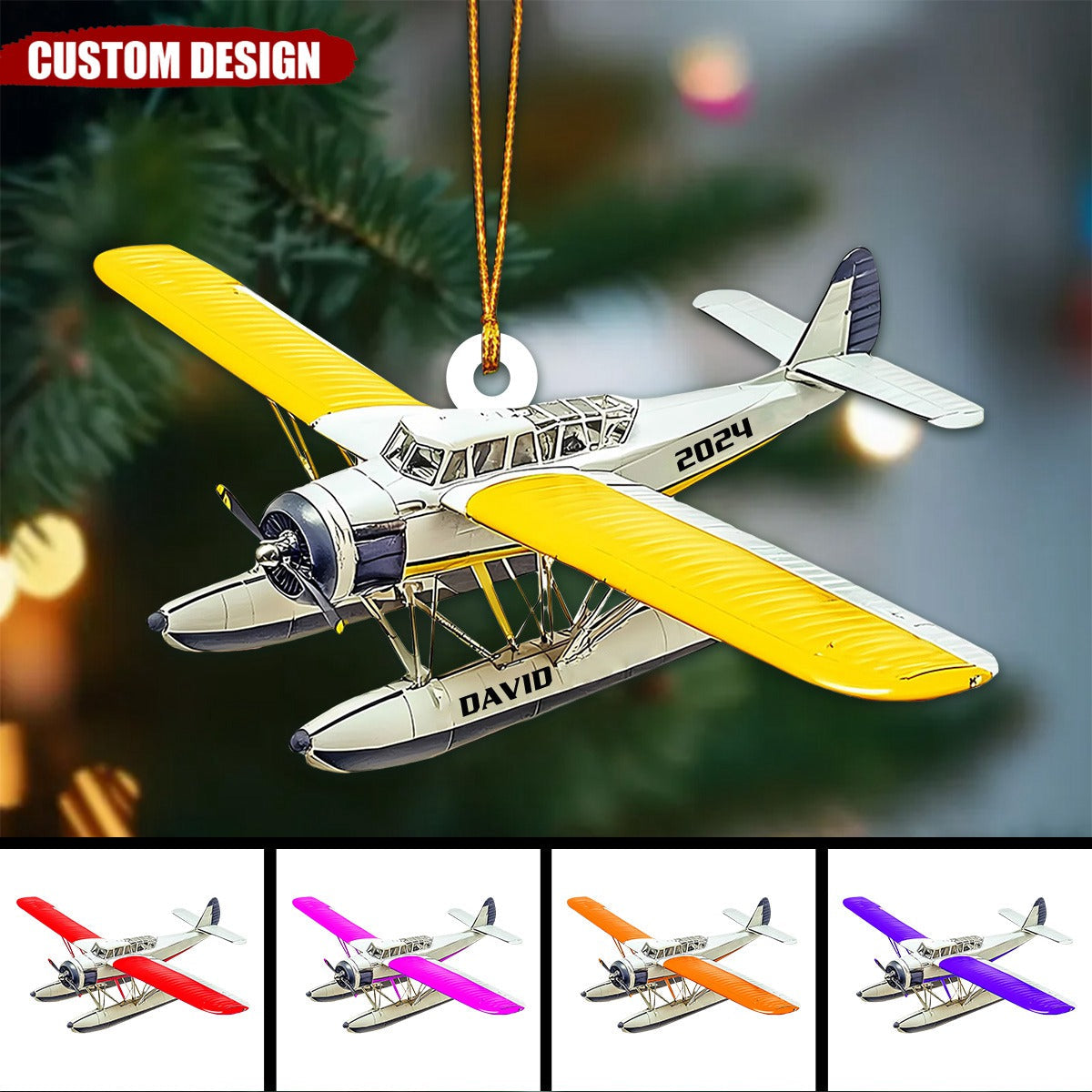 Personalized Airplane Christmas Ornament - New Release