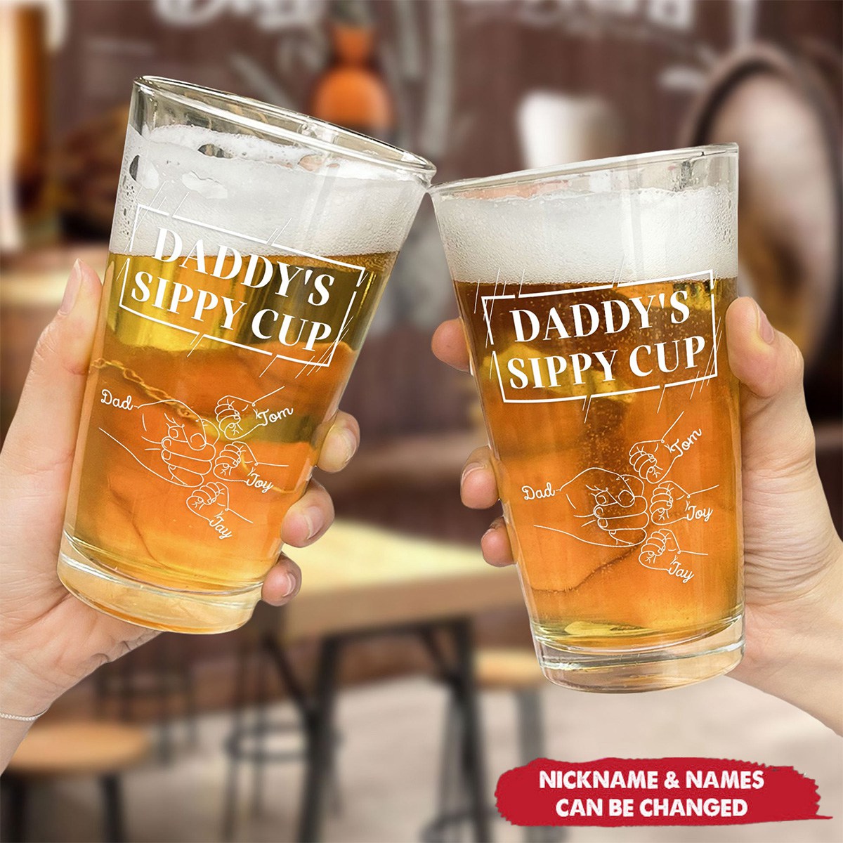 Daddy&#39;s Sippy Cup - Personalized Beer Glass