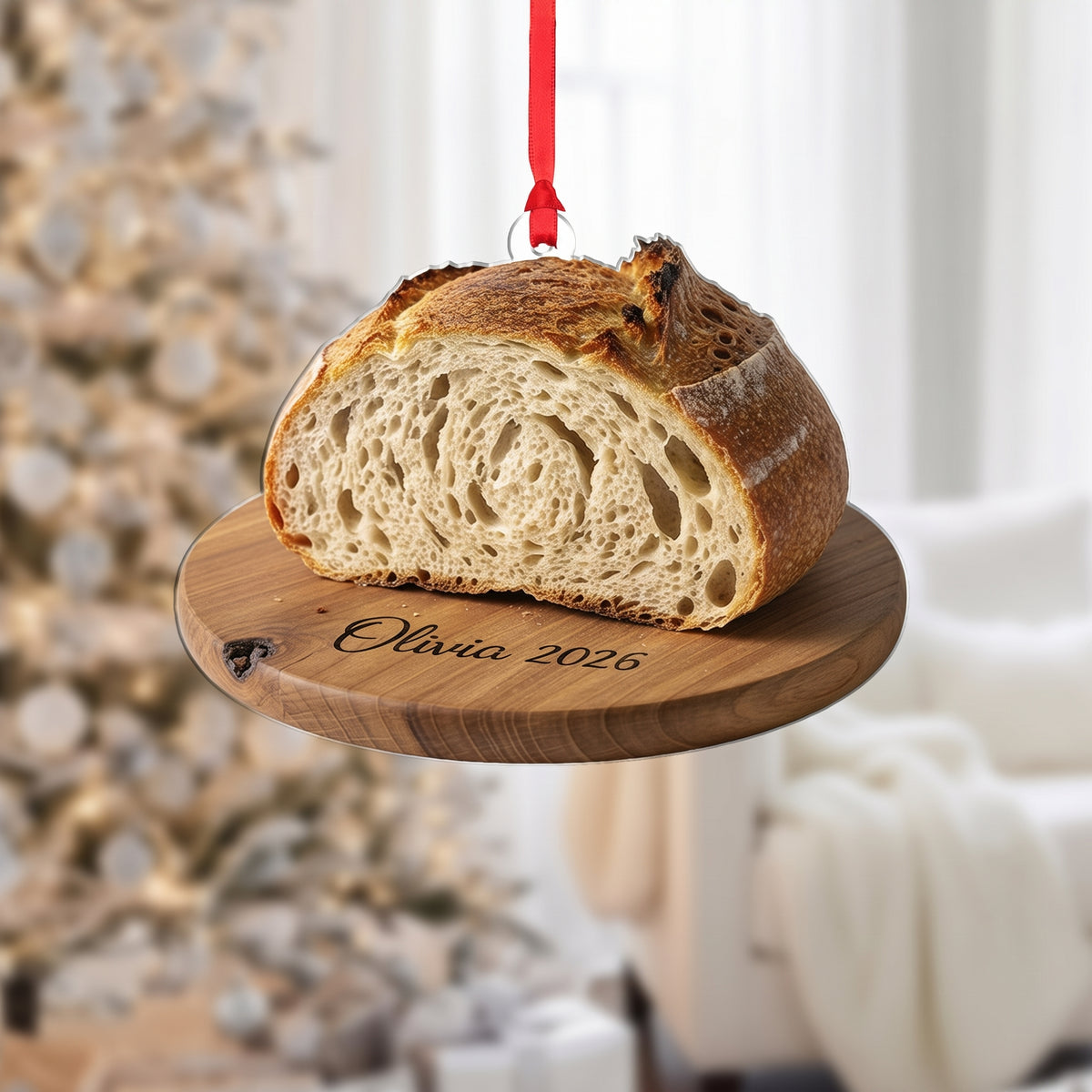 Personalized Sourdough Bread Ornament, Food Lover Gift