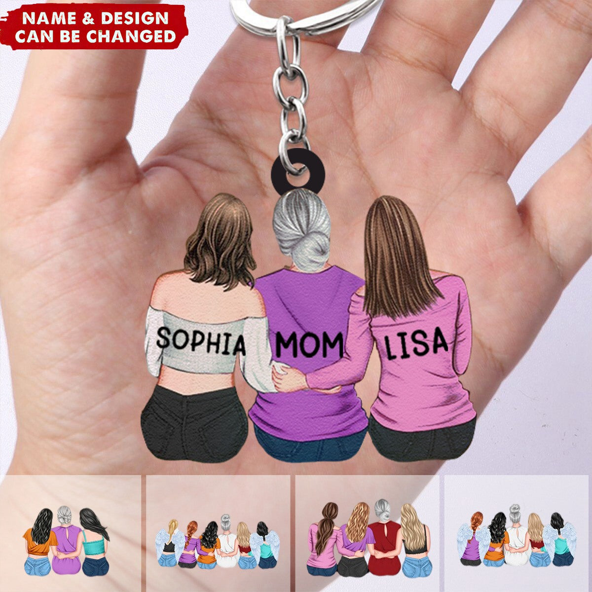 Personalized Mother &amp; Daughter Keychain