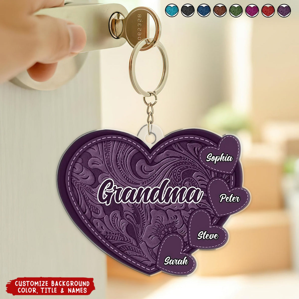 Grandma&#39;s Little Sweethearts - Personalized Cutout Acrylic Keychain