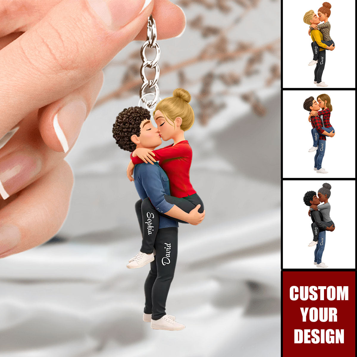 You Are The Missing Piece To My Heart - Personalized Acrylic Keychain - Anniversary, Valentine's Day Gift, Gift For Him, Gift For Her