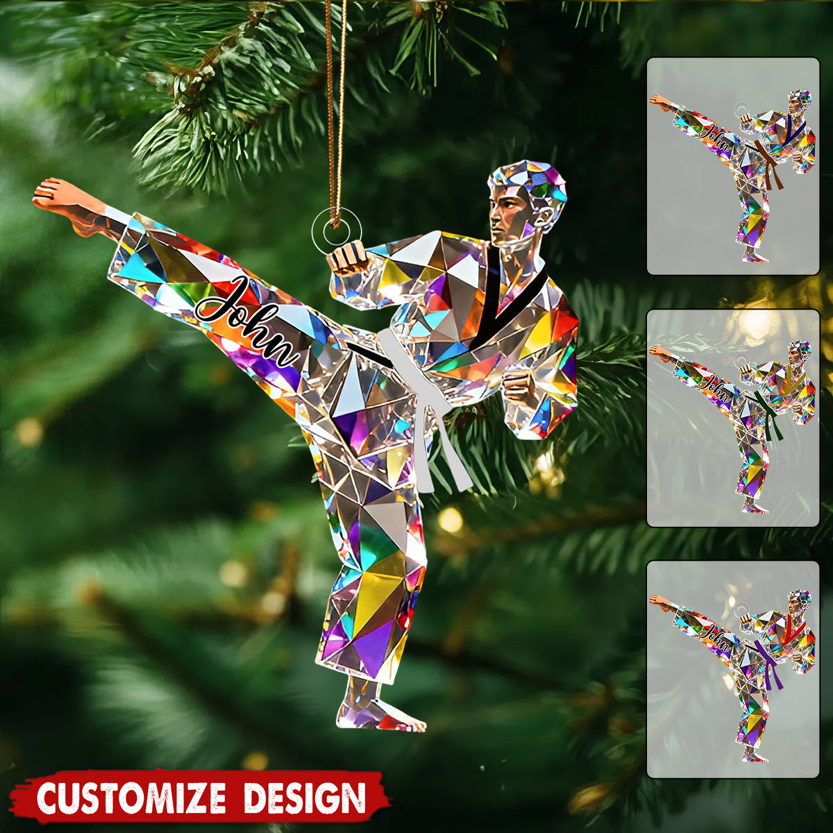Personalized Taekwondo /Karate/ Jiu-Jitsu Christmas Ornament