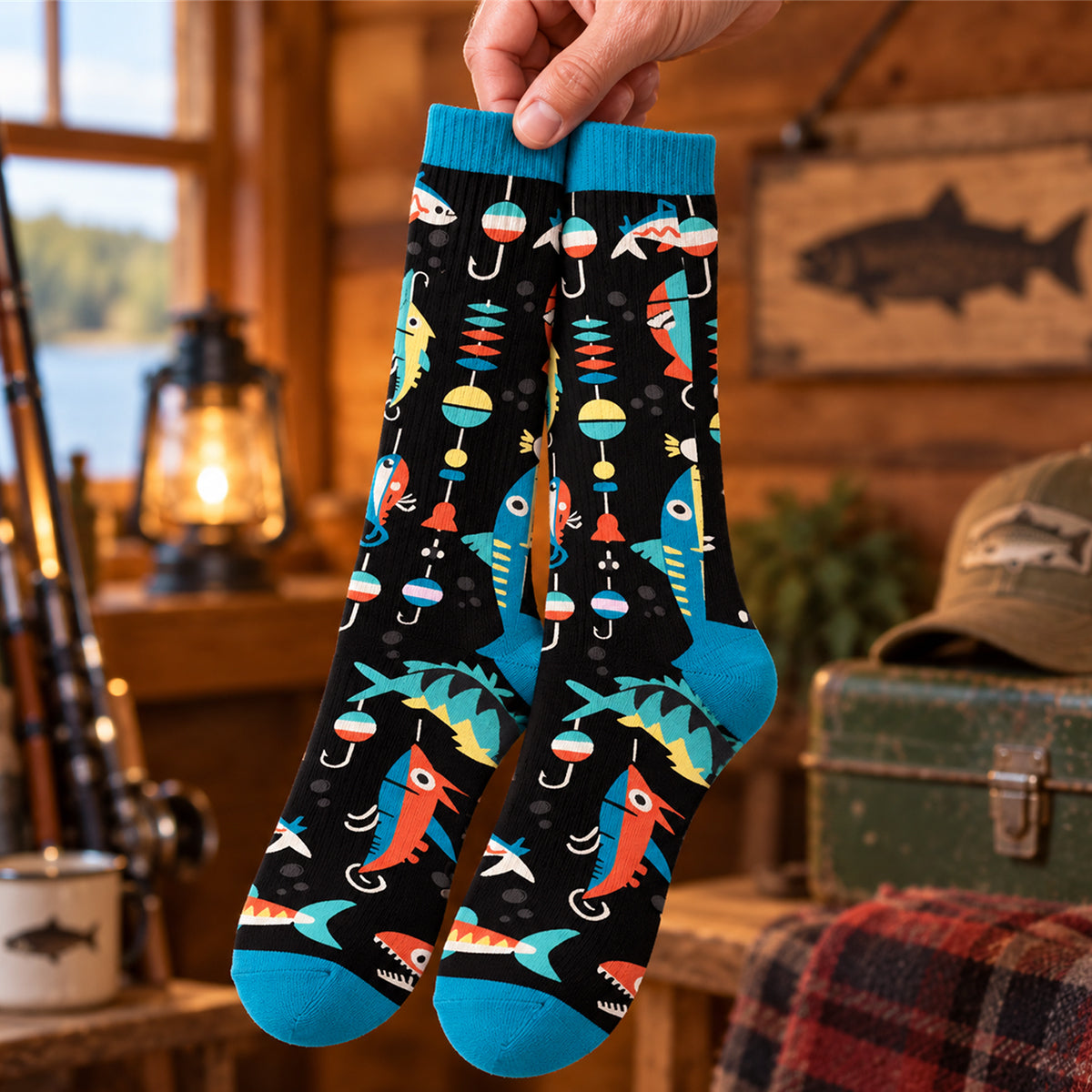 Personalized Crew Socks – Gift for Fishing Lovers – Hooked For Life