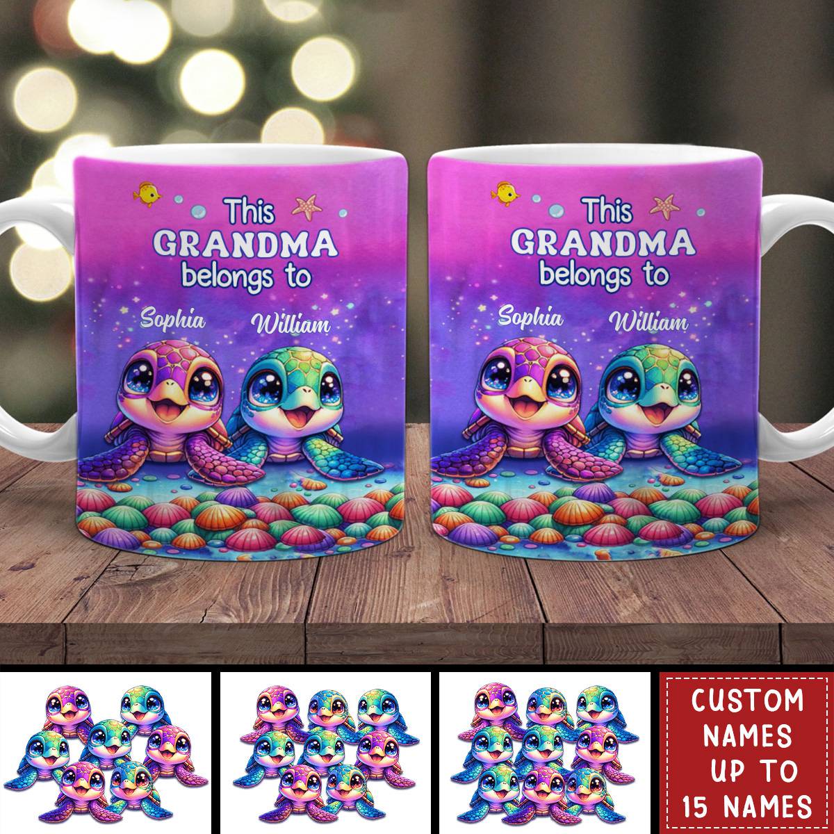 This Grandma belongs to Colorful Turtle Personalized Mug - Gift For Mother&#39;s Day