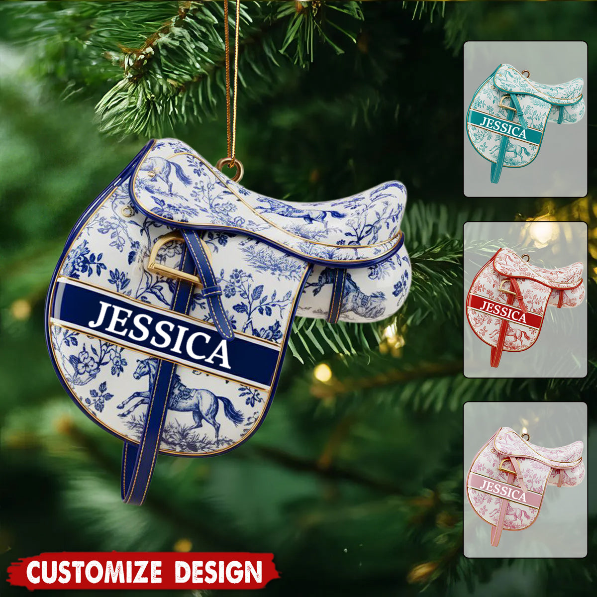 Personalized Saddle Christmas Ornament - Gift For Horse Lovers
