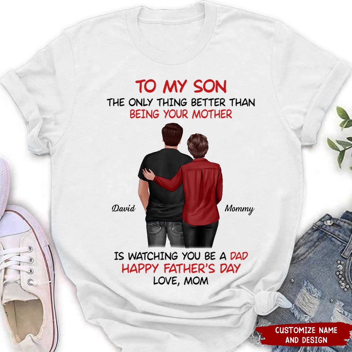 From Mom To Son Happy Father&#39;s Day Personalized Shirt, Heartfelt Father&#39;s Day Gift For Son
