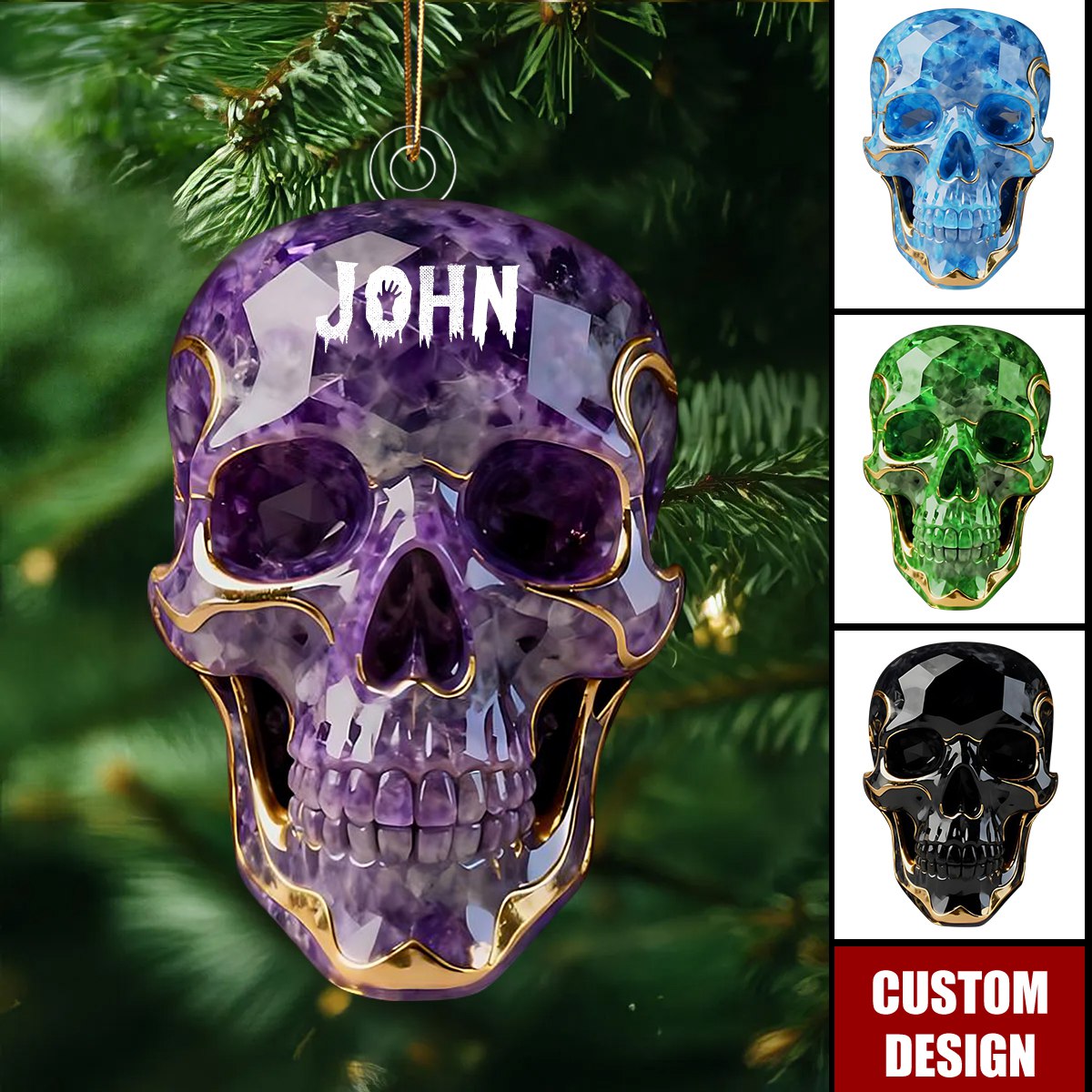 Beautiful Skull - Personalized Skull Accent Ornament