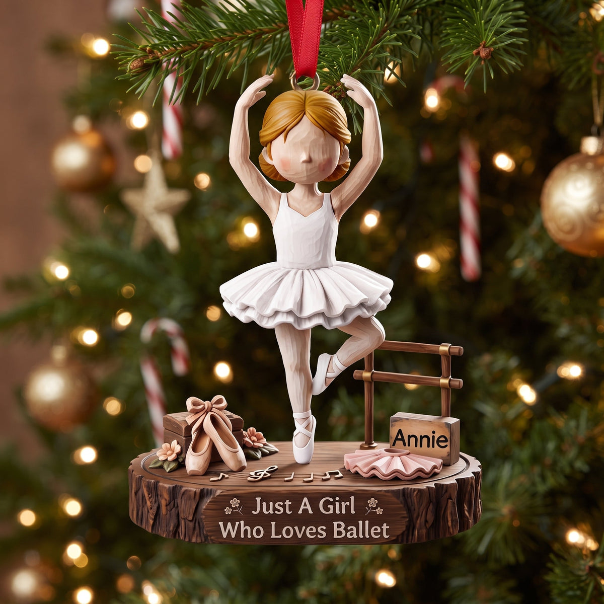 Personalized Ballet Girl Acrylic Ornament - Christmas Gifts For Ballet Lovers