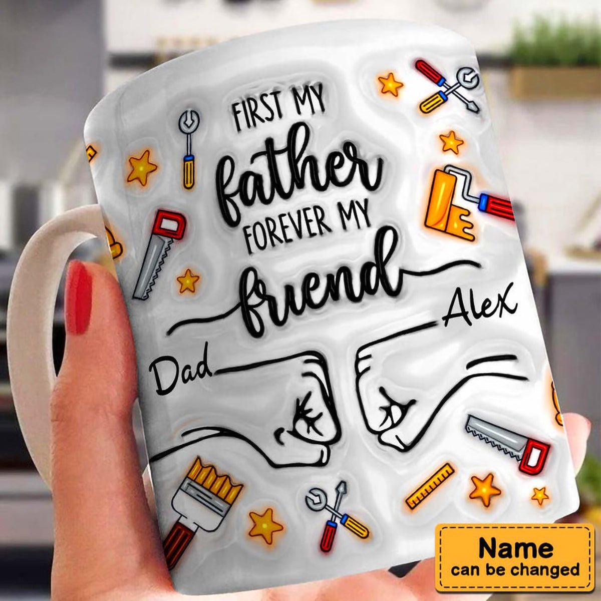 Gift For Dad Grandpa 3D Inflated Effect Personalized Mug