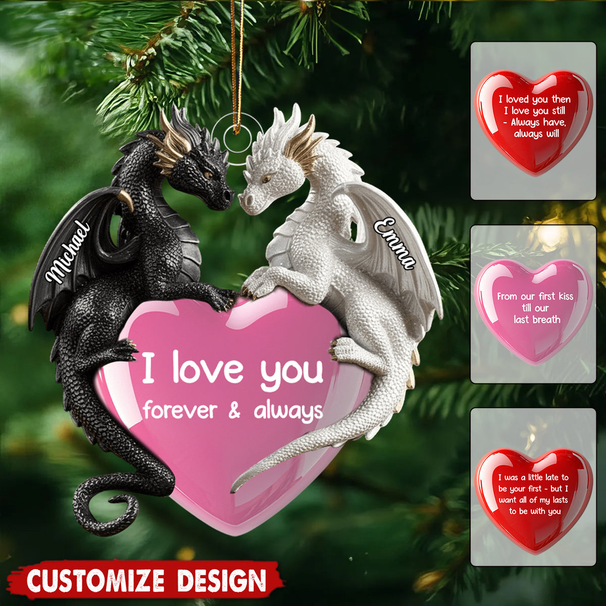 You &amp; Me We Got This - Personalized Dragon Ornament - Gift For Couple