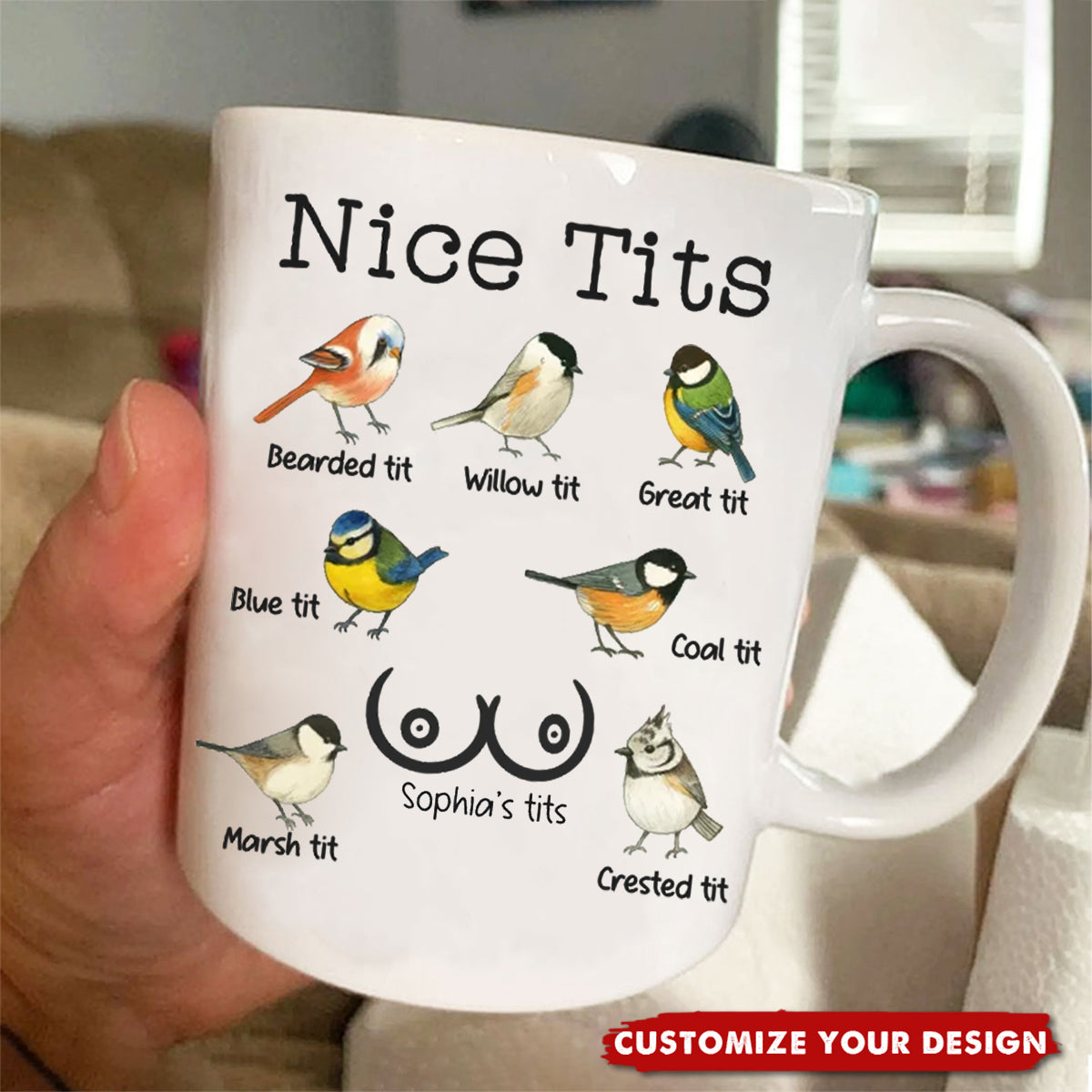 Personalized Christmas Birthday Gifts For Wife, Coworkers, Friends, Boss - Custom Mug - Chirpy Mornings Start Here