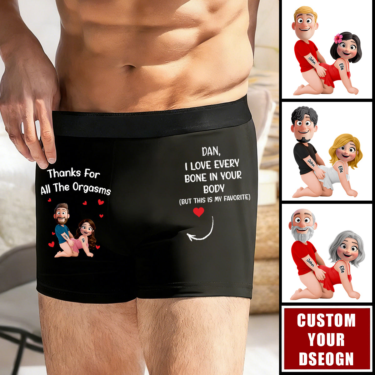 I Love Every Bone In Your Body But This Is My Favorite - Personalized Men's Boxer Briefs