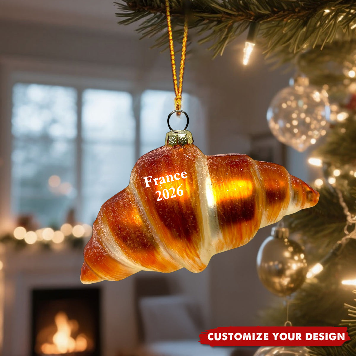Personalized Croissant Ornament – Foodie Christmas Keepsake 2026