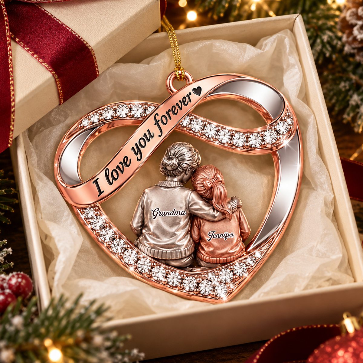 Personalized Acrylic Ornament - I Love You Forever