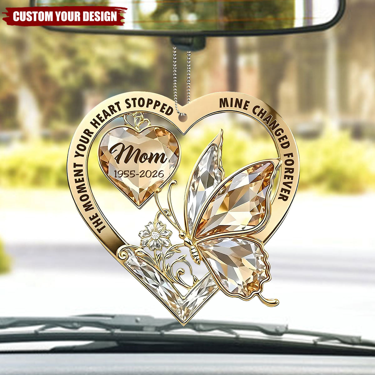 The Moment My Heart Changed Forever - Personalized Custom Car Ornament