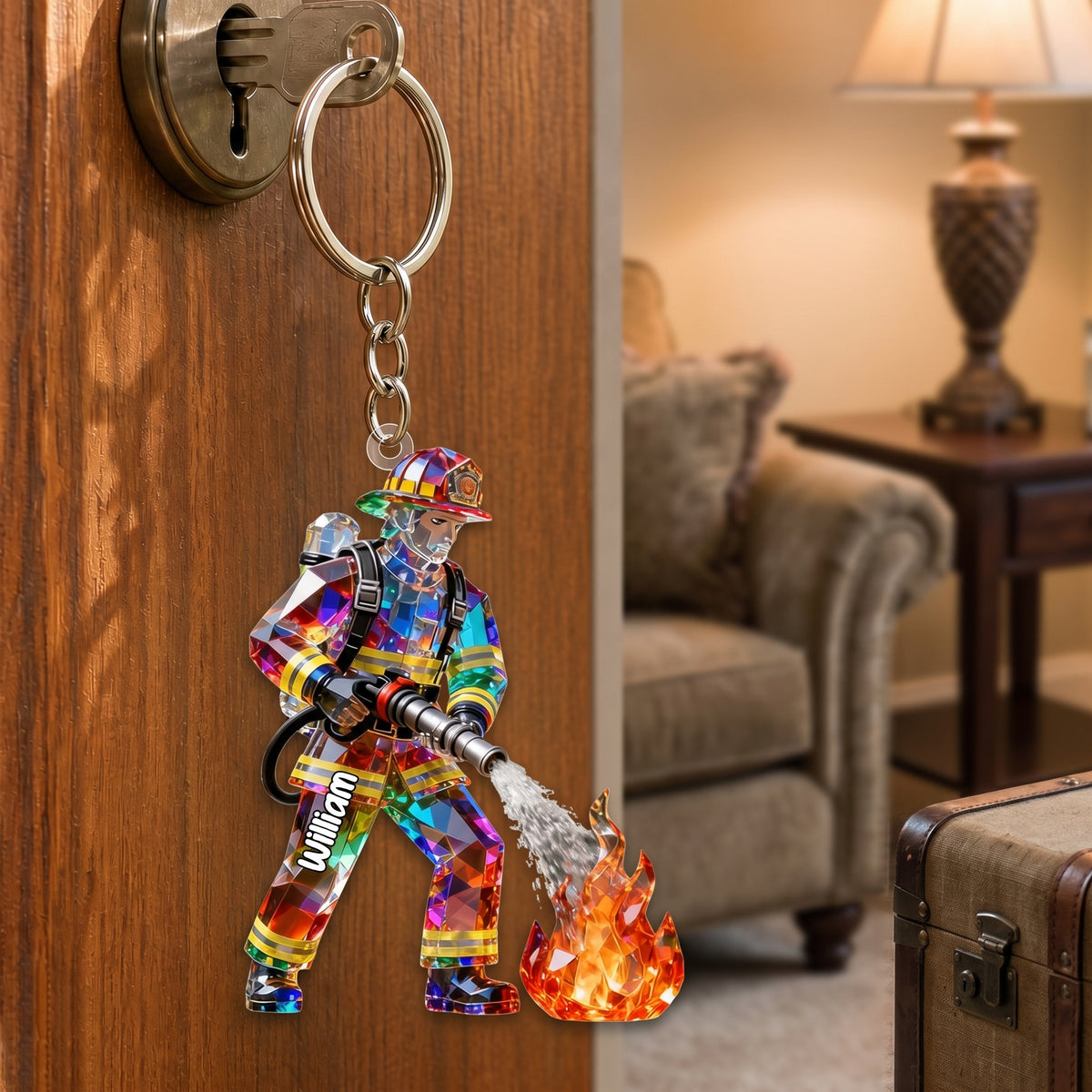 Proud Firefighter - Personalized Firefighter Acrylic keychain