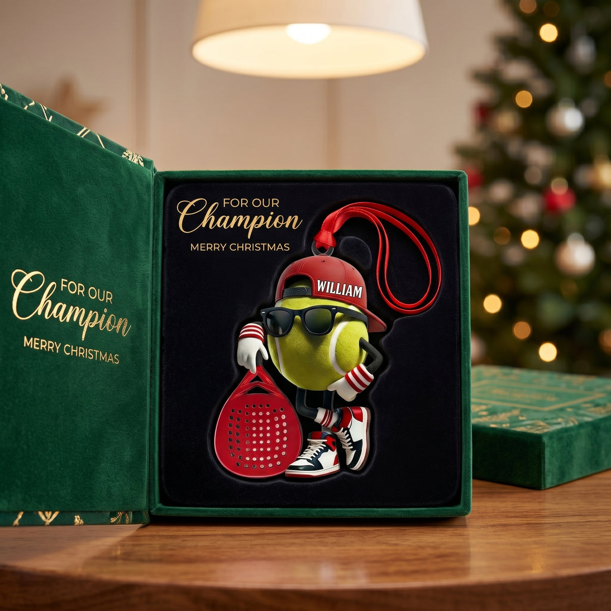 Personalized Cute Tennis Mascot Ornament, Gift for Tennis Lover