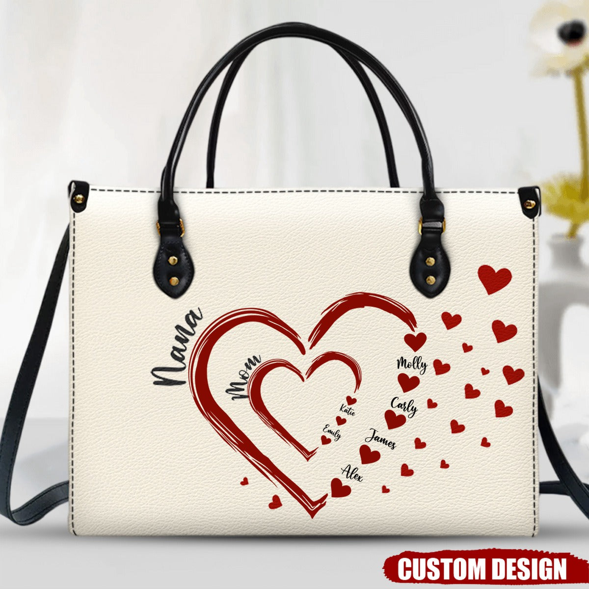 Mom&#39;s Grandma&#39;s Sweethearts - Gift For Mother, Grandmother - Personalized Leather Bag