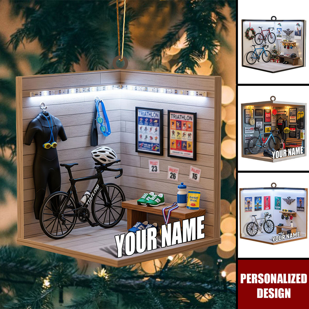 Personalized Cycling Christmas Ornament-Gift For Road Bike Lovers