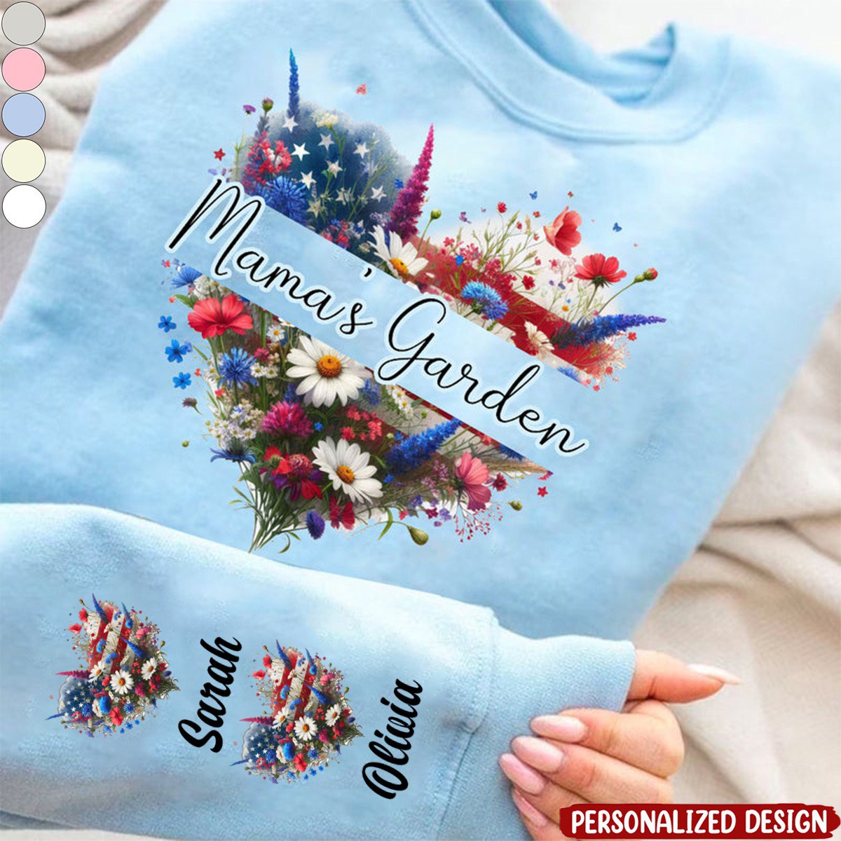 4th Of July Gigi&#39;s Garden Personalized Sweatshirt