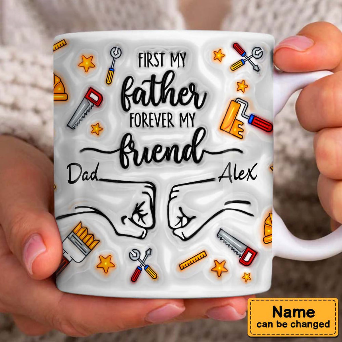 Gift For Dad Grandpa 3D Inflated Effect Personalized Mug